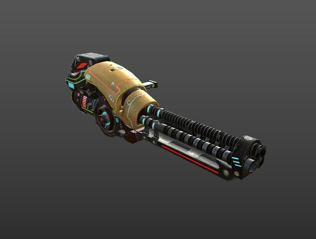 SCI-FI HEAVY CANNON Low-poly 3D model_11