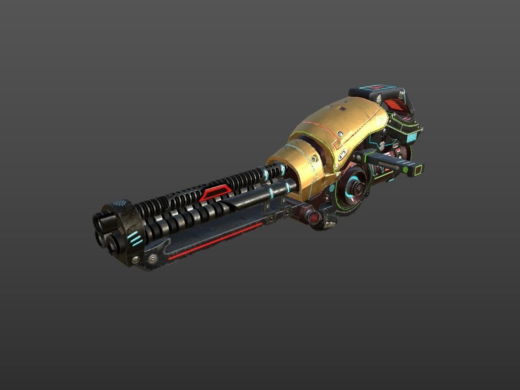 SCI-FI HEAVY CANNON Low-poly 3D model_10