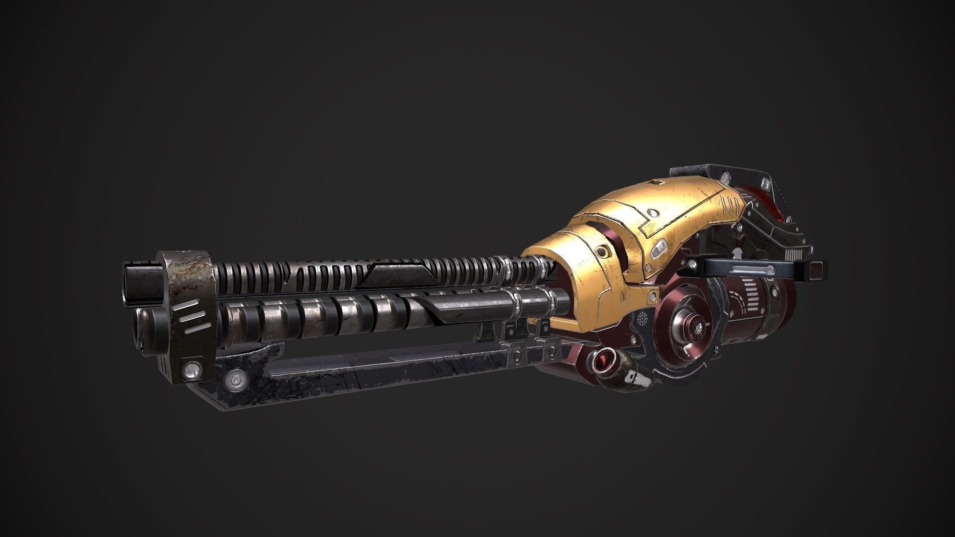 SCI-FI HEAVY CANNON Low-poly 3D model_9