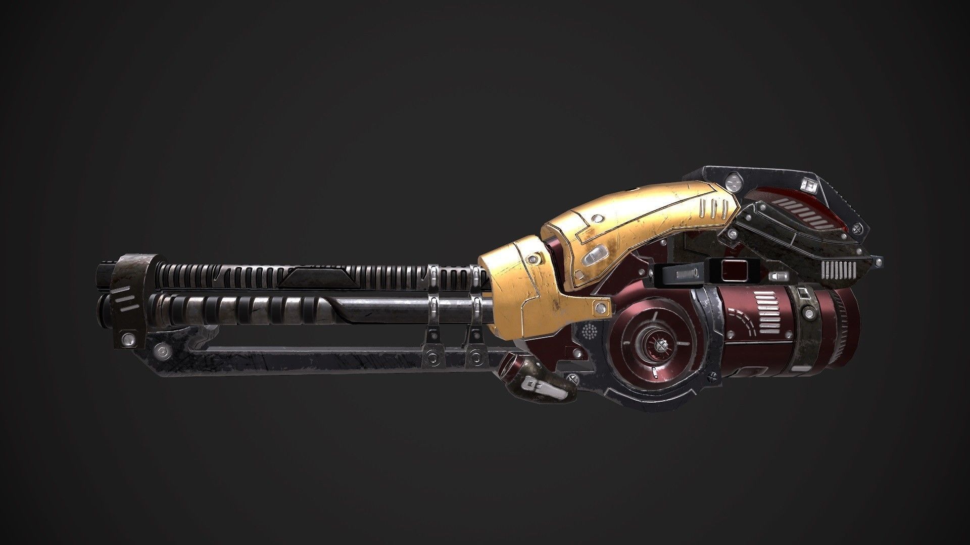 SCI-FI HEAVY CANNON Low-poly 3D model_2