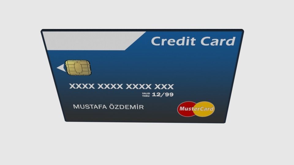 Credit Card Low-poly 3D model_4