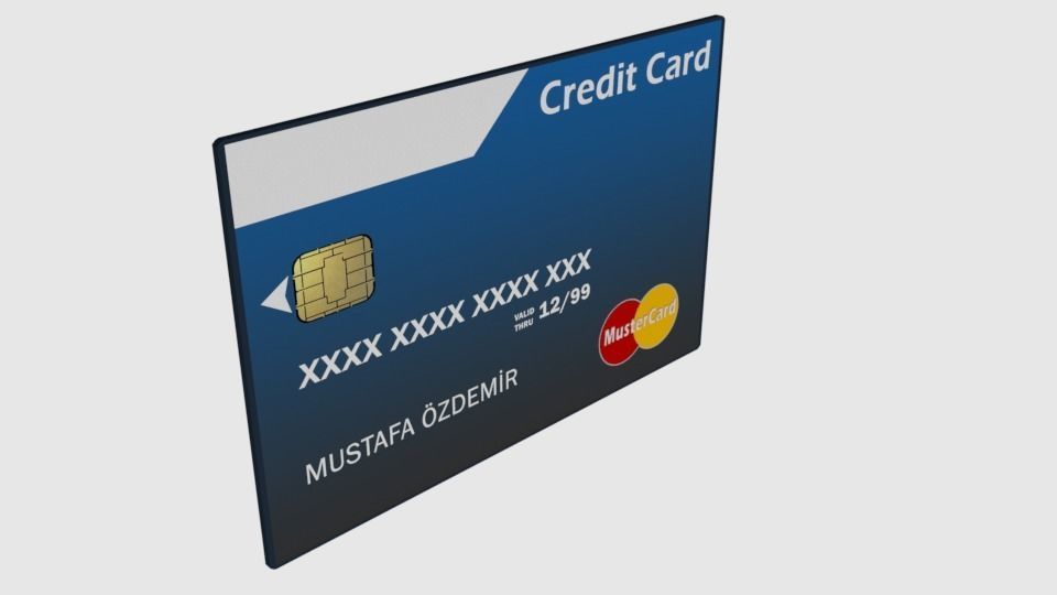 Credit Card Low-poly 3D model_2