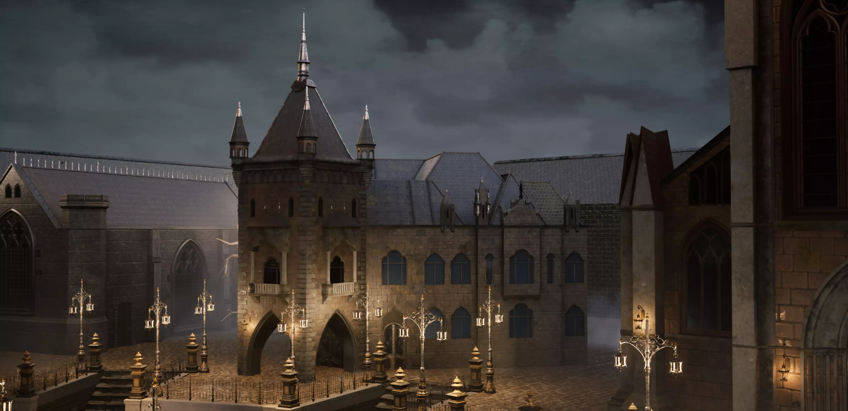Bloodborne style Victorian Church Low-poly 3D model