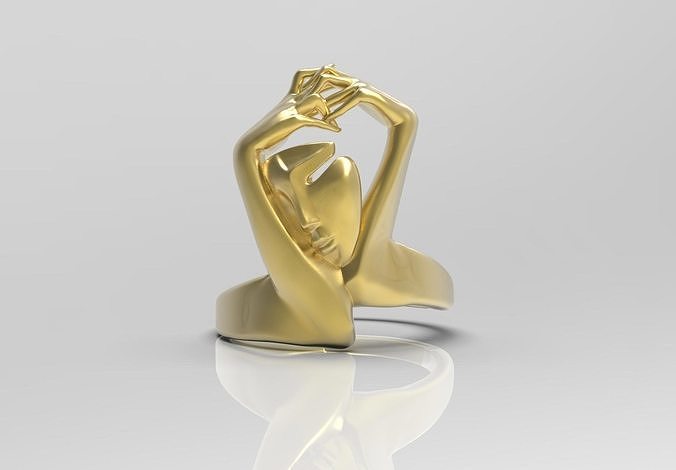 Elegant womens ring 3D print model