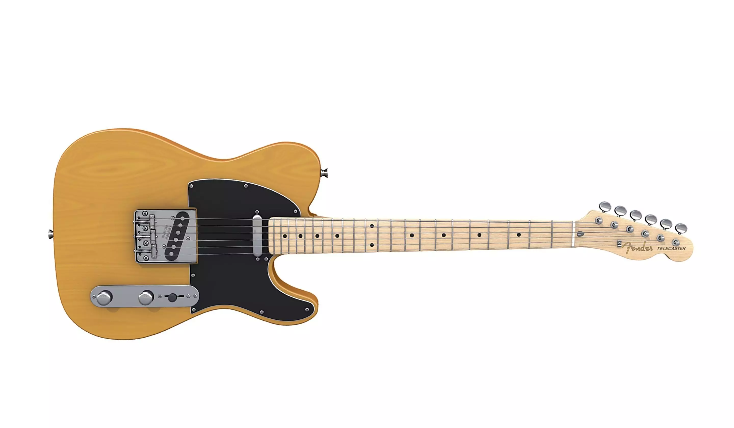 Fender Telecaster Vintage Butterscotch Low-poly 3D model