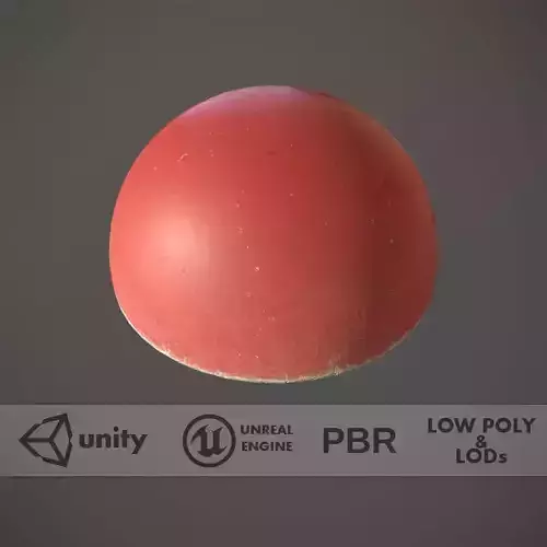 Concrete Hemisphere Barrier Painted Red pack 1 v2