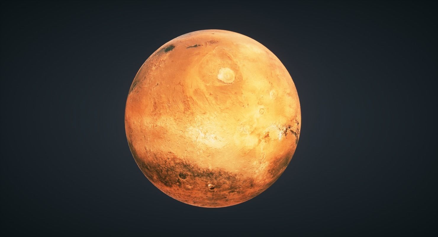 Mars Planet Low-poly 3D model_2