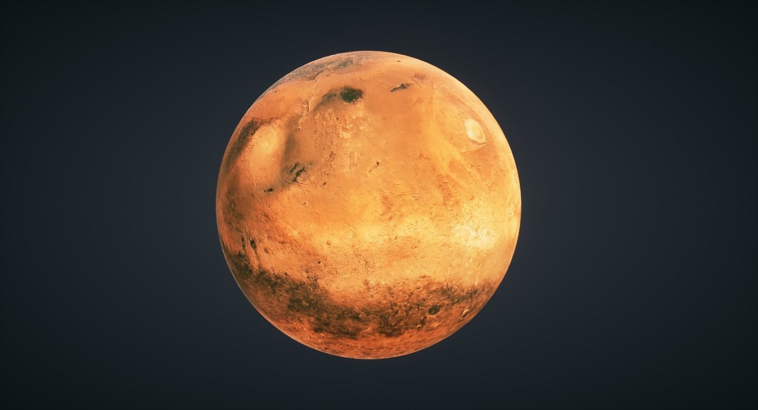 Mars Planet Low-poly 3D model_3