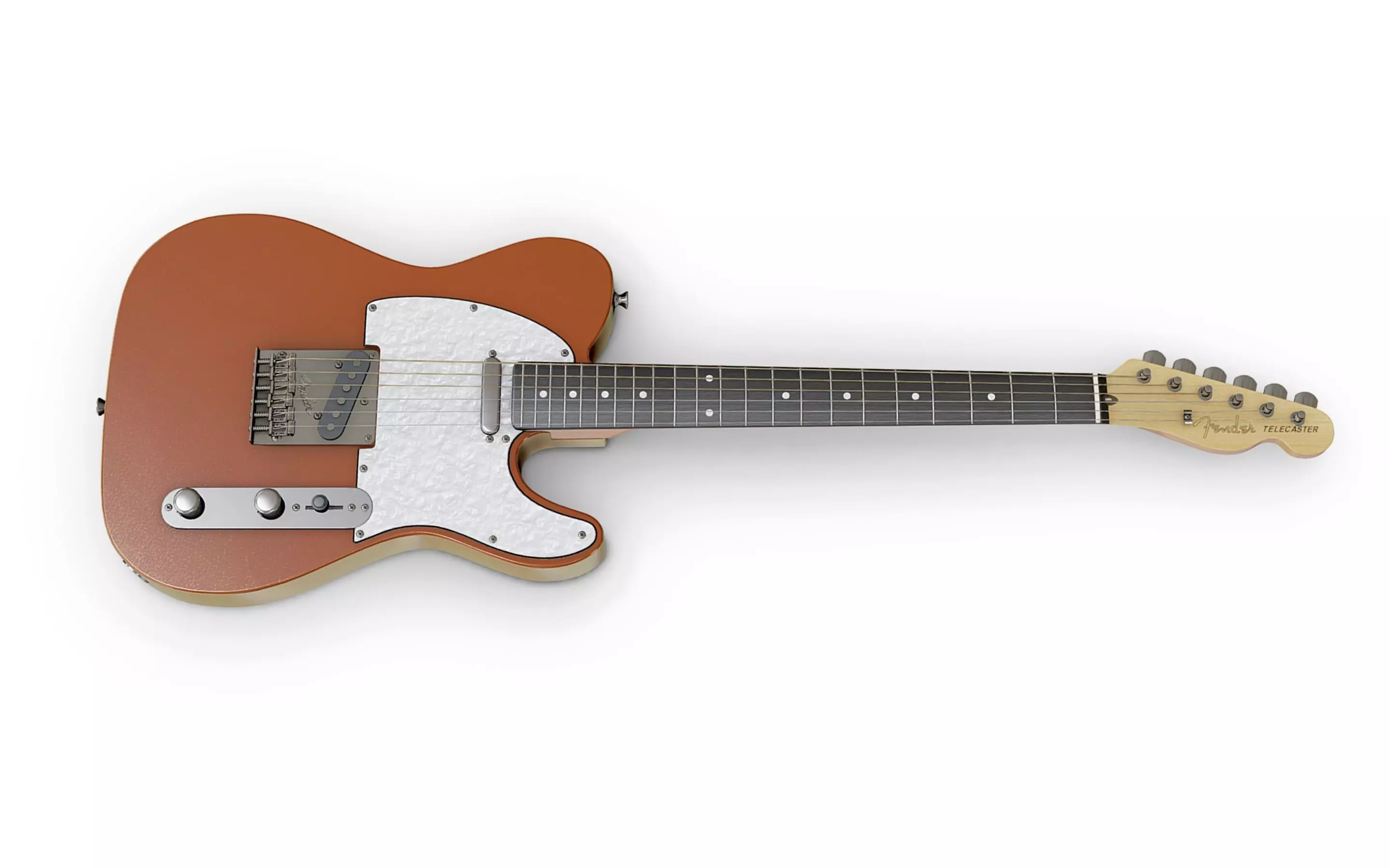 Fender Telecaster Modern style Low-poly 3D model_0