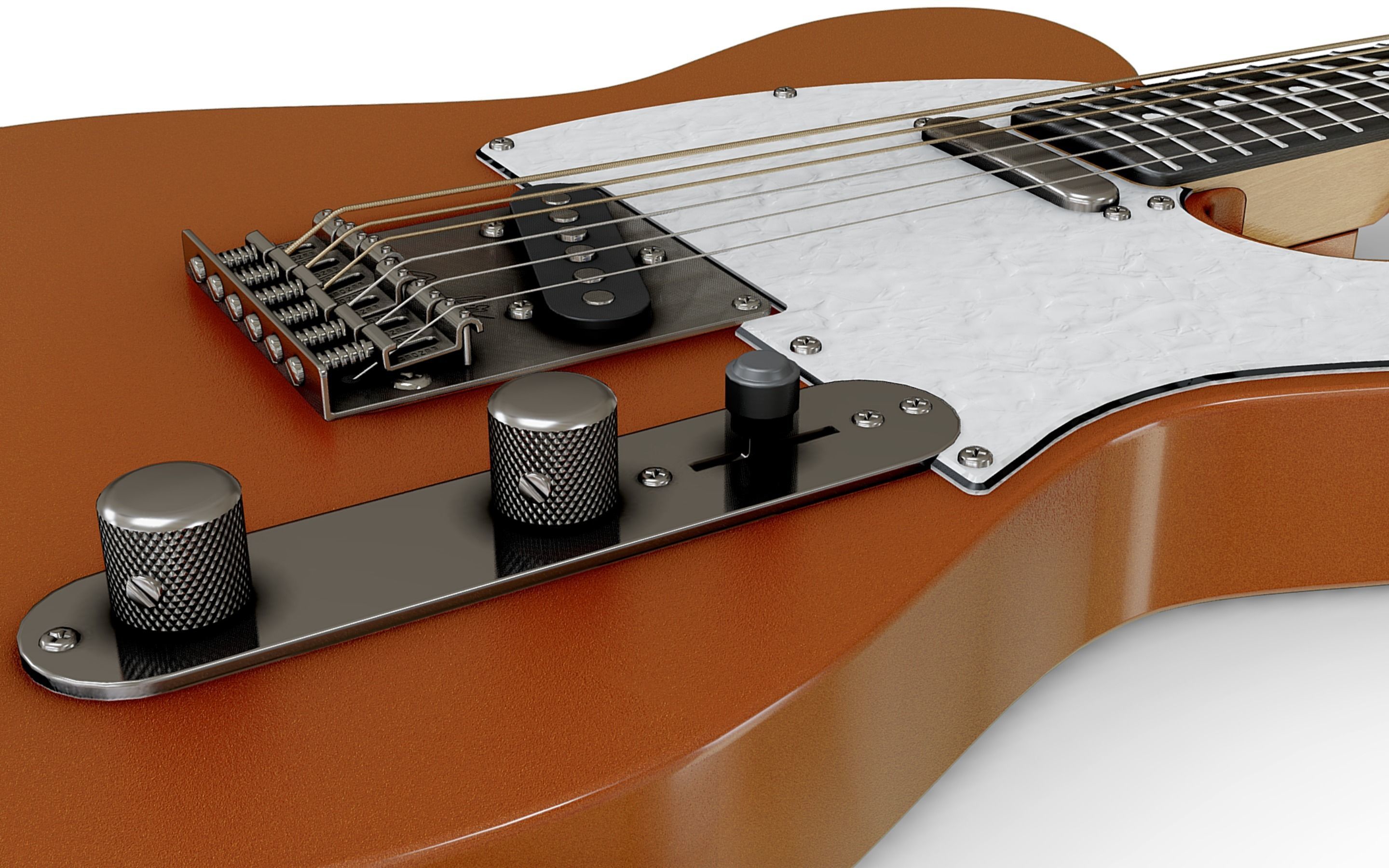 Fender Telecaster Modern style Low-poly 3D model_9