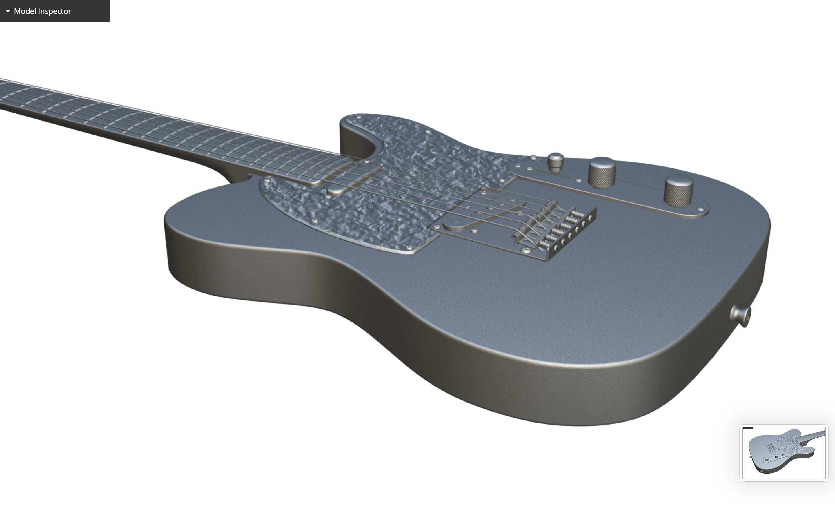 Fender Telecaster Modern style Low-poly 3D model_11