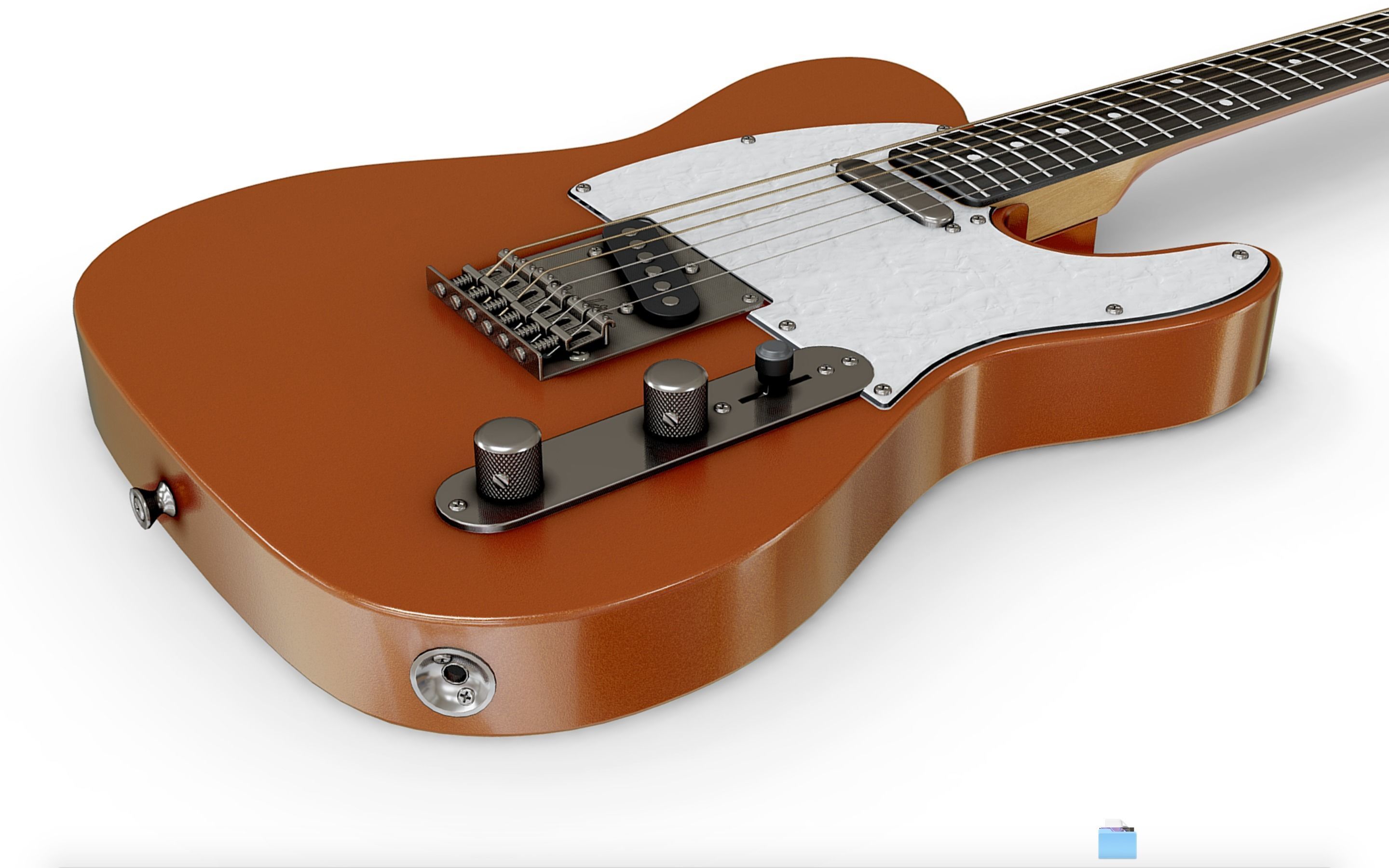 Fender Telecaster Modern style Low-poly 3D model_6
