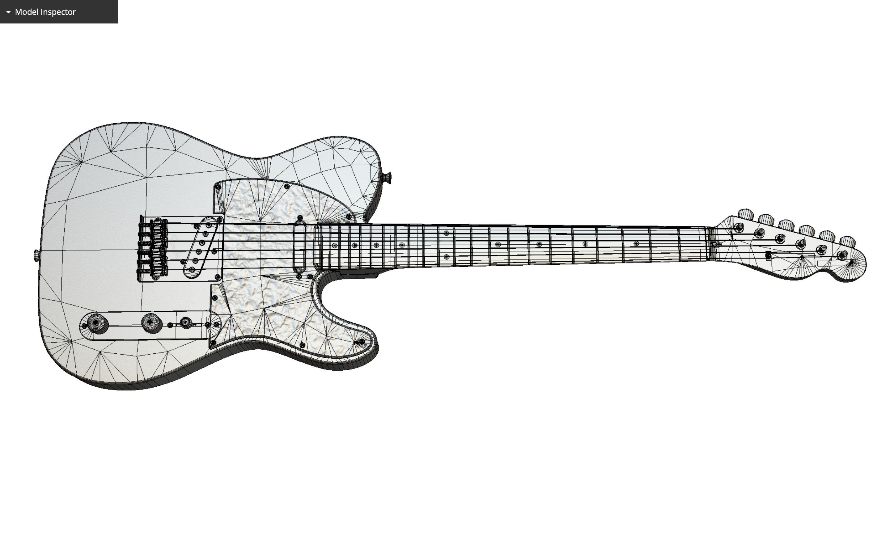 Fender Telecaster Modern style Low-poly 3D model_14