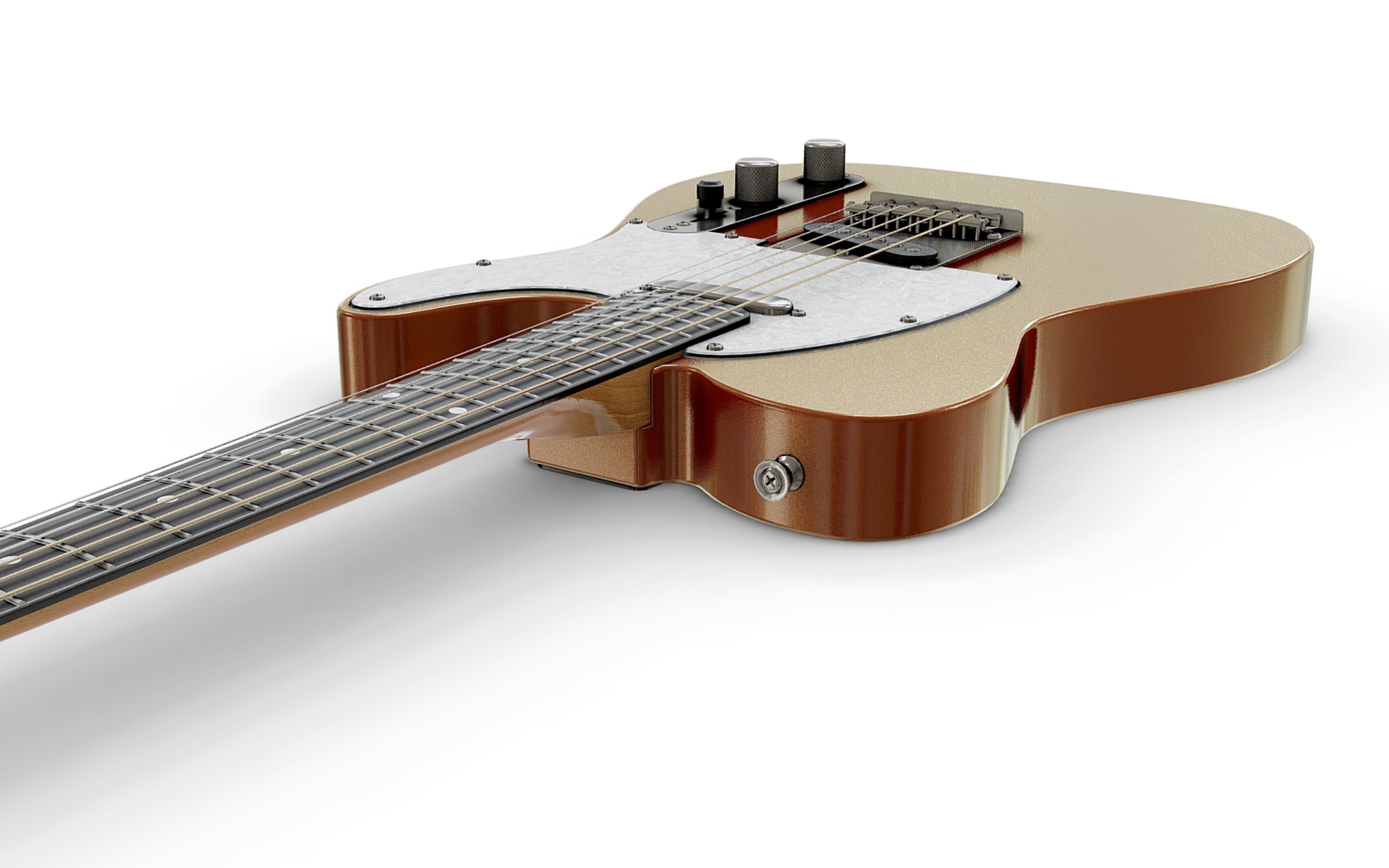 Fender Telecaster Modern style Low-poly 3D model_5