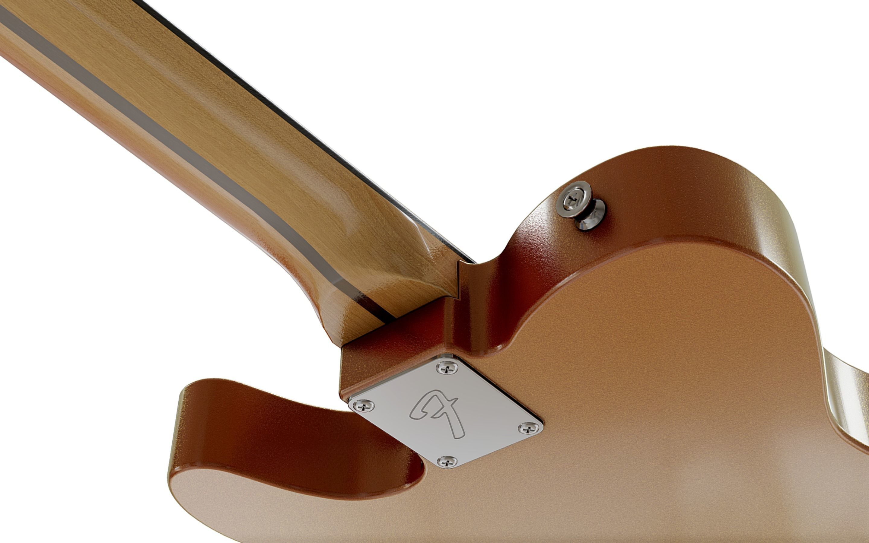 Fender Telecaster Modern style Low-poly 3D model_2