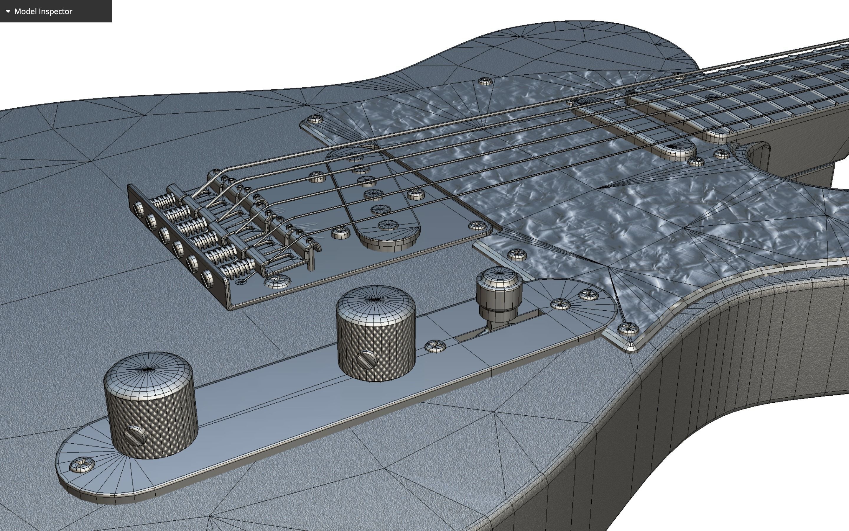 Fender Telecaster Modern style Low-poly 3D model_18