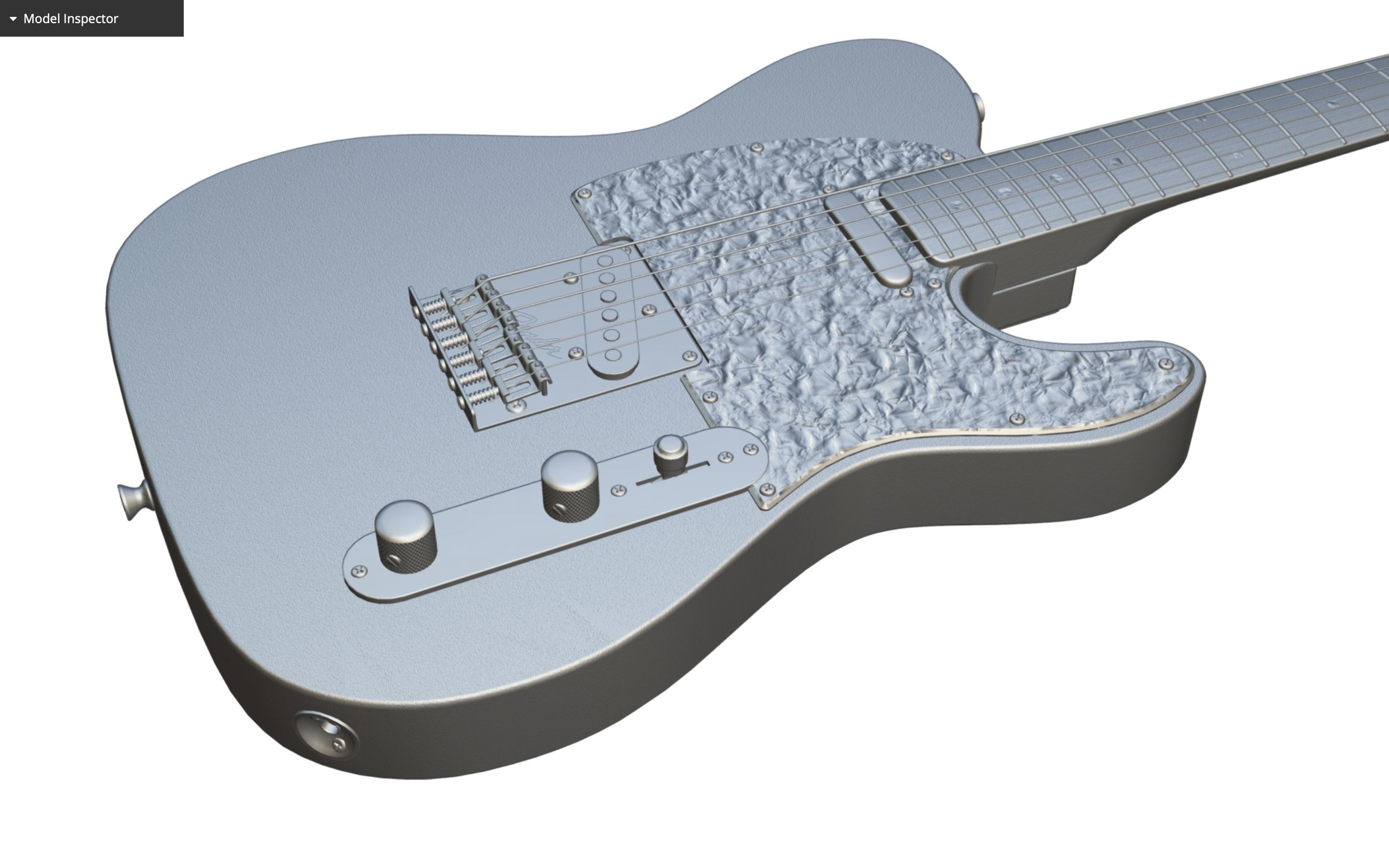 Fender Telecaster Modern style Low-poly 3D model_10