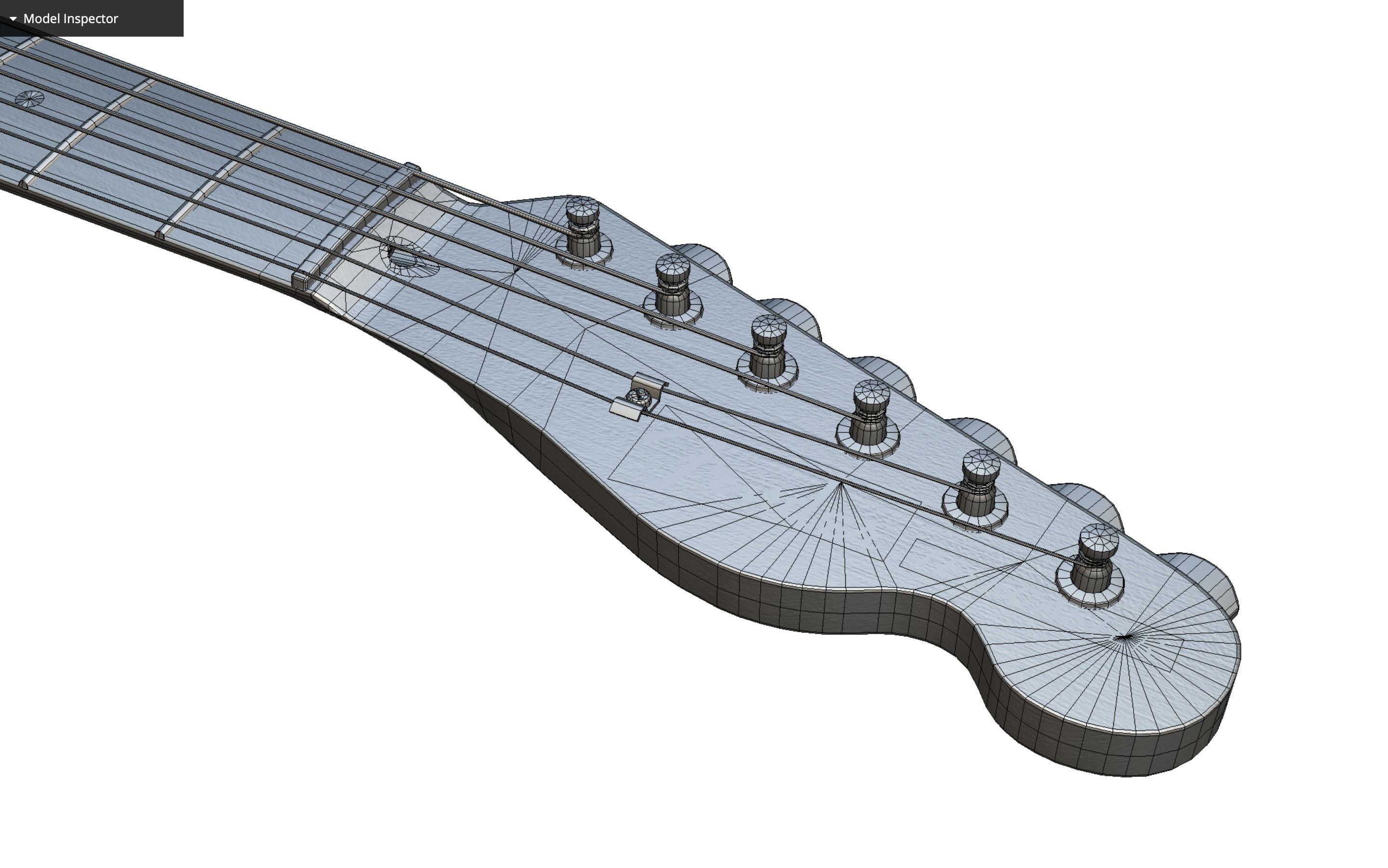 Fender Telecaster Modern style Low-poly 3D model_19