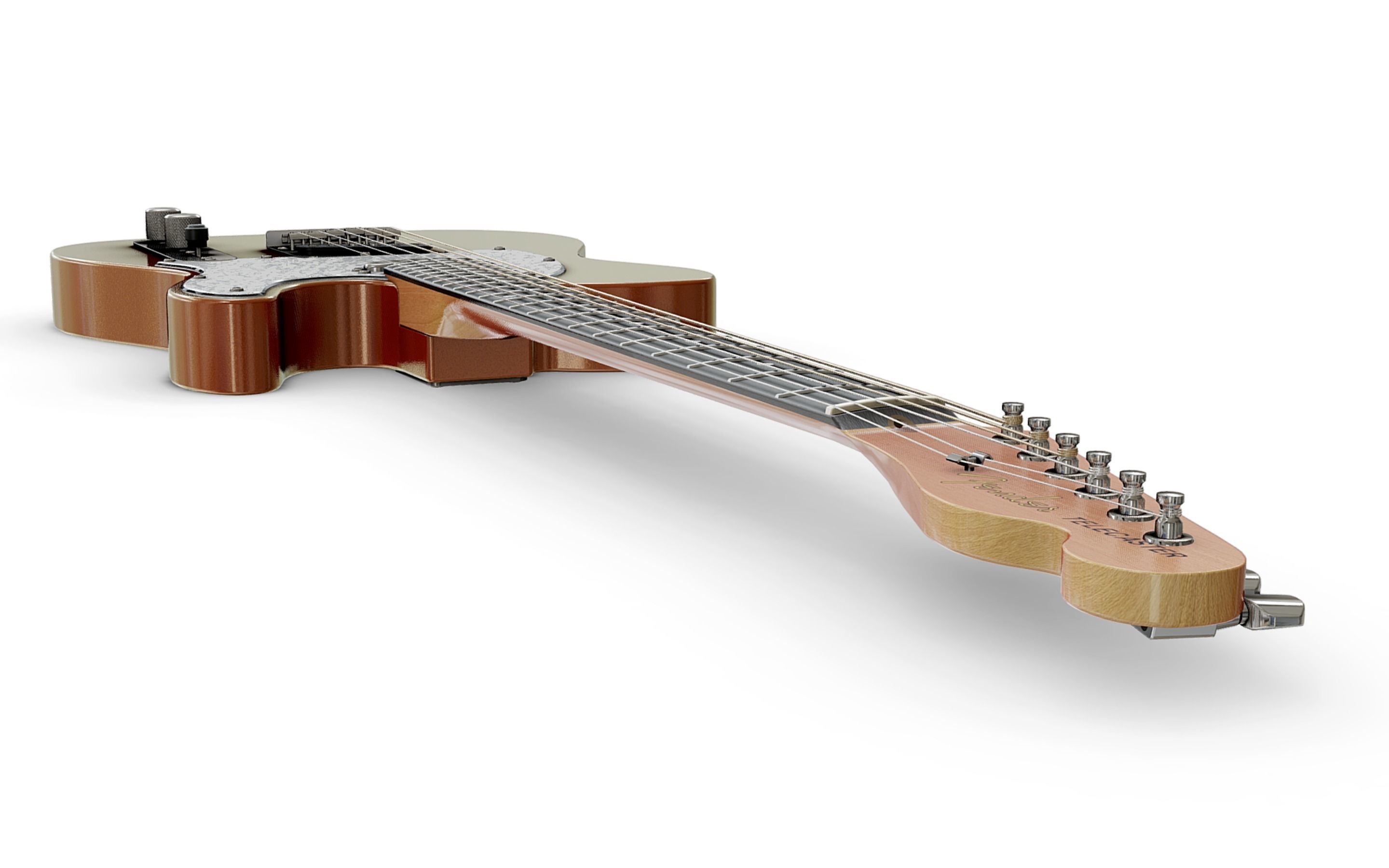 Fender Telecaster Modern style Low-poly 3D model_8