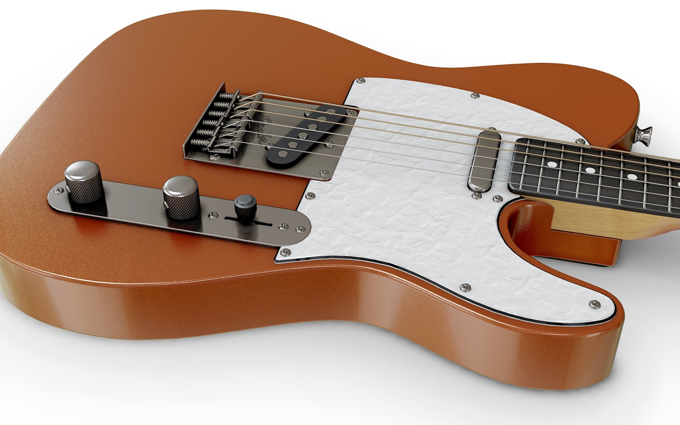 Fender Telecaster Modern style Low-poly 3D model_4