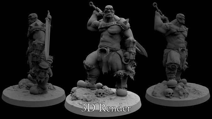 Orc Warrior For 3D Printing 3D print model