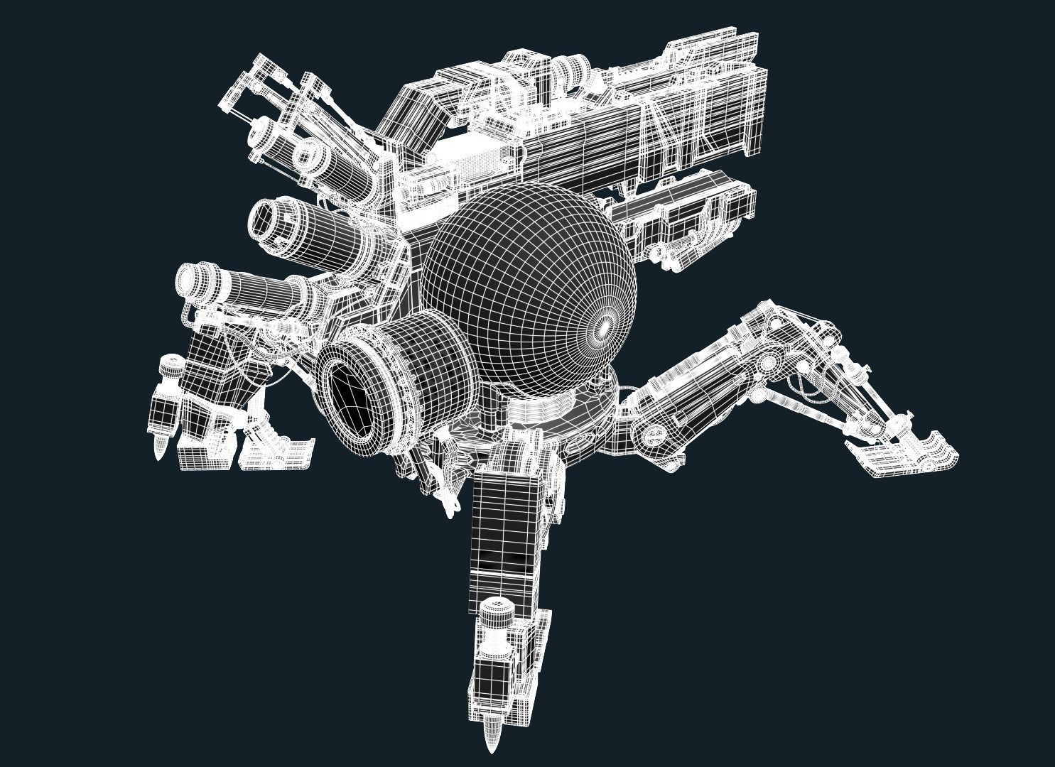 VIXIQ robot with guns 3D model_5