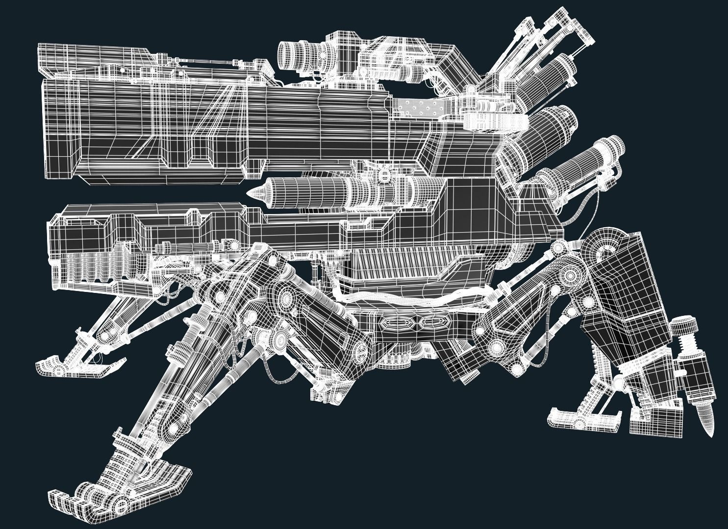 VIXIQ robot with guns 3D model_1