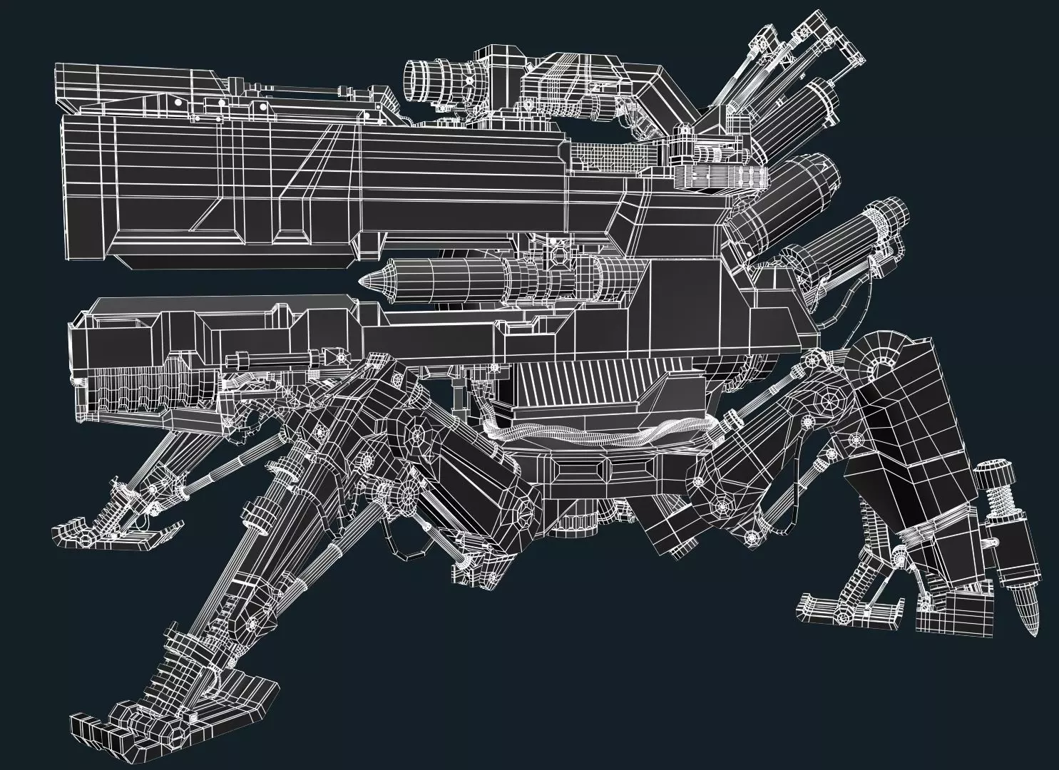 VIXIQ robot with guns 3D model_0