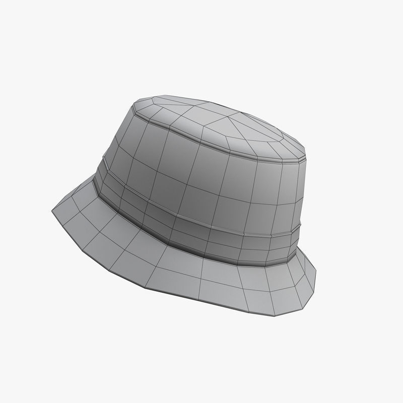 Bucket Hat PBR Low-poly 3D model_7