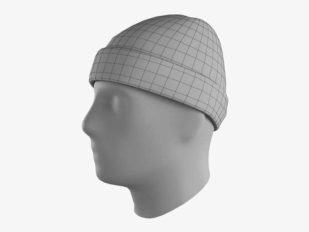 Beanie Hat Low-poly 3D model_8
