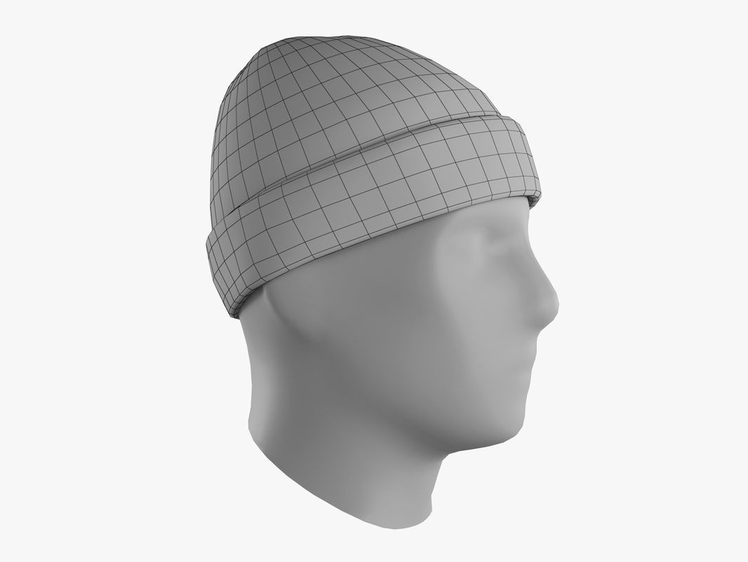 Beanie Hat Low-poly 3D model_7