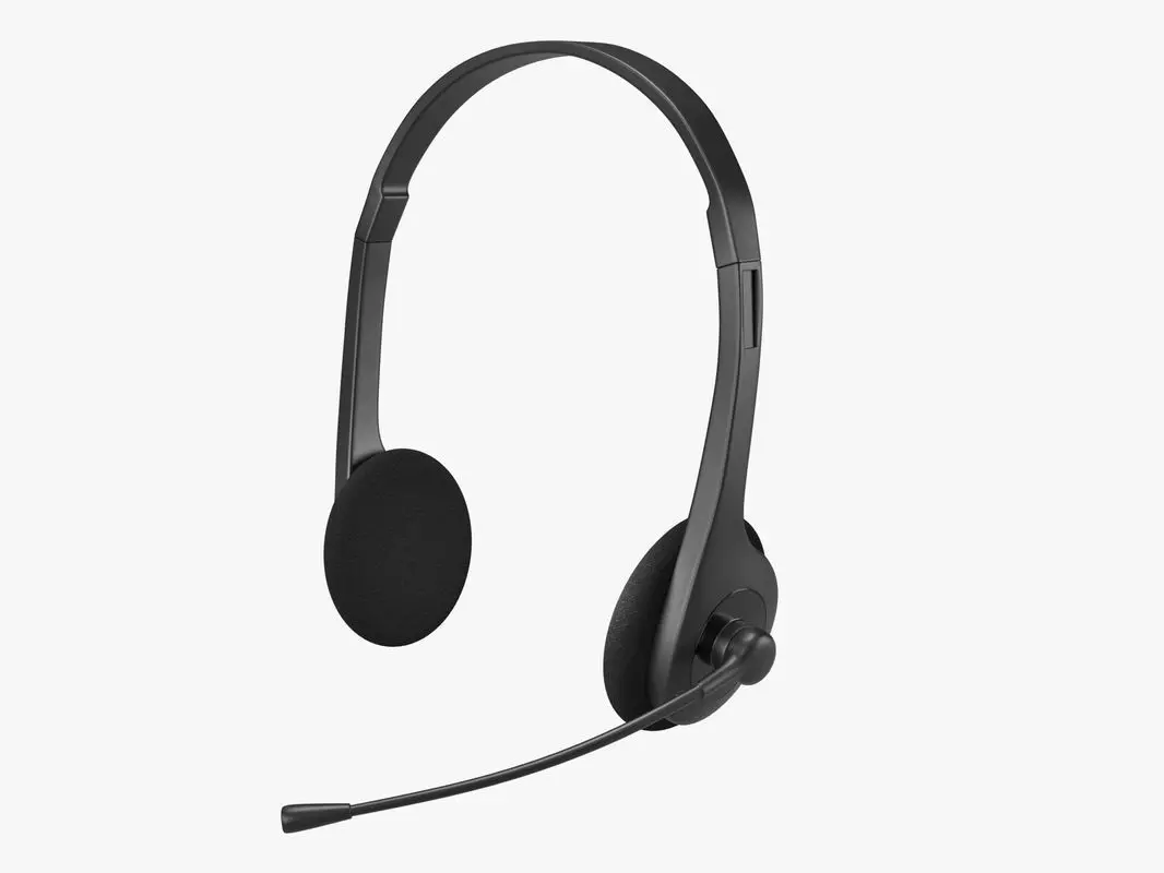 Headphone headset Low-poly 3D model_0