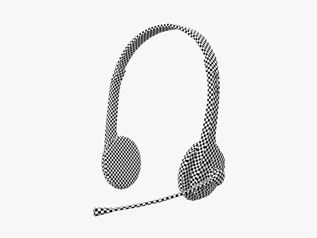 Headphone headset Low-poly 3D model_10