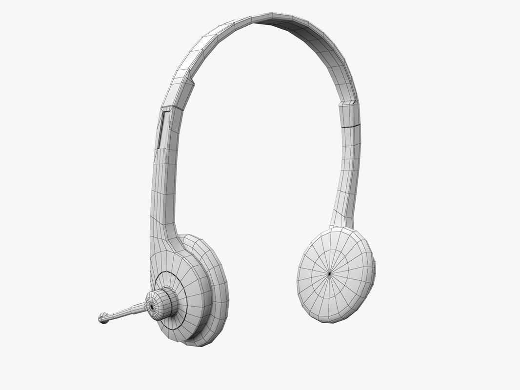 Headphone headset Low-poly 3D model_9