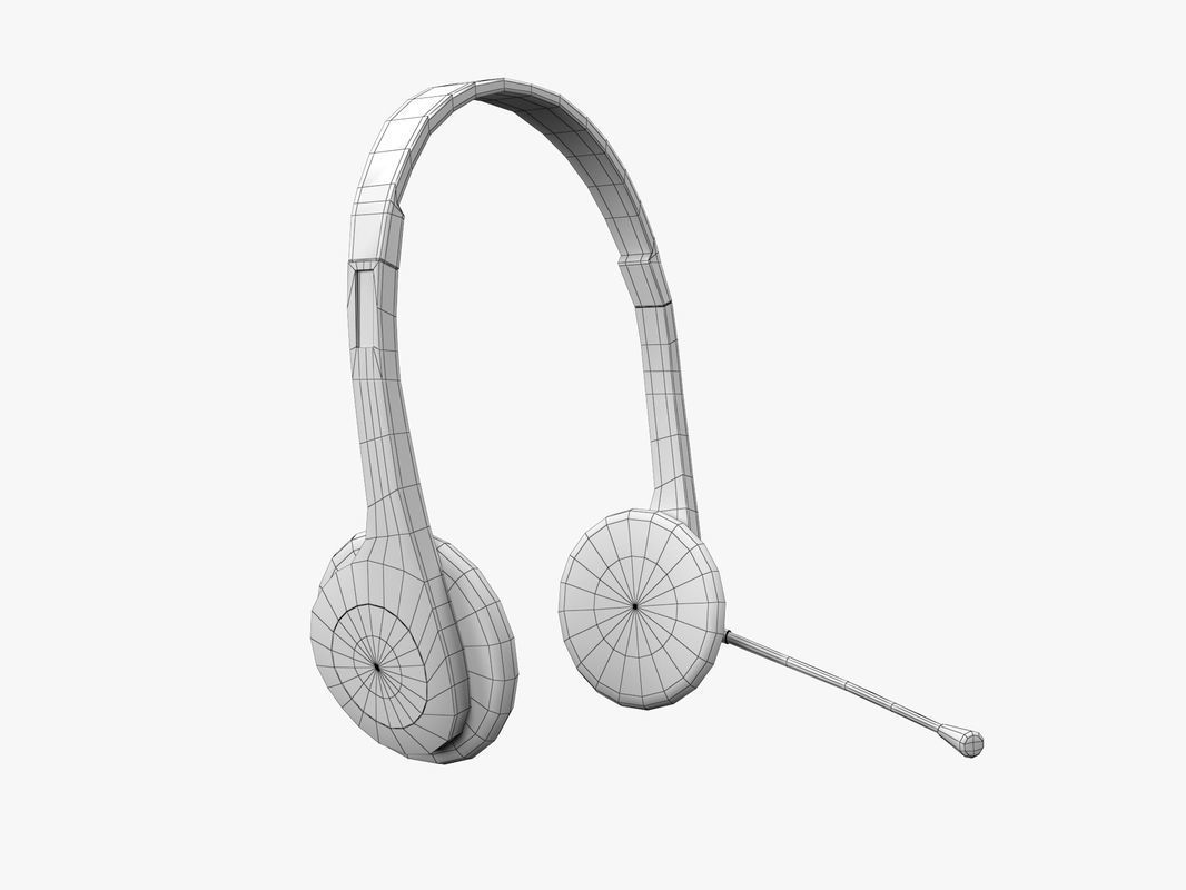 Headphone headset Low-poly 3D model_8