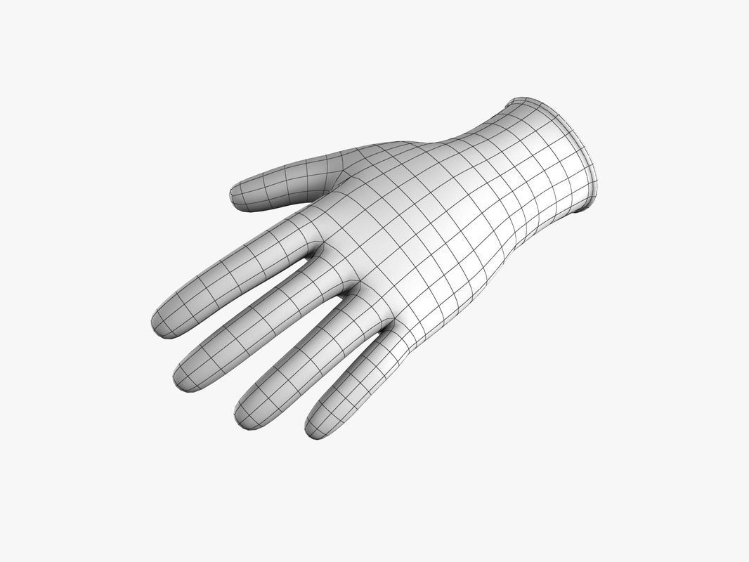 Wool Gloves Low-poly 3D model_5