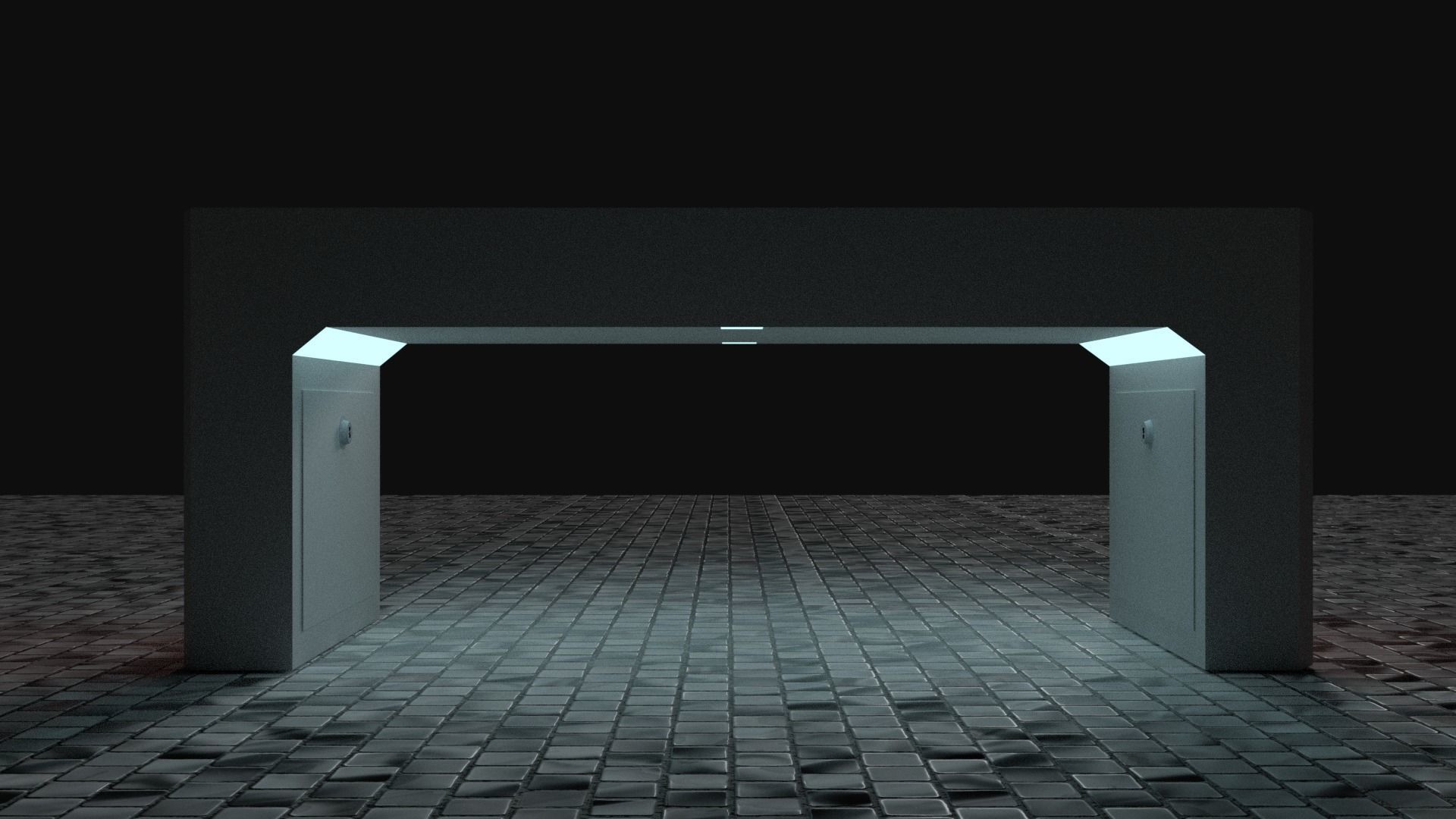 Smart Bench Low-poly 3D model_4