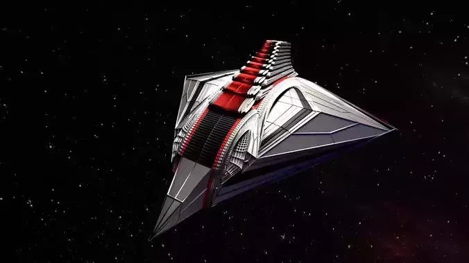 A spaceship starship in space Free 3D model