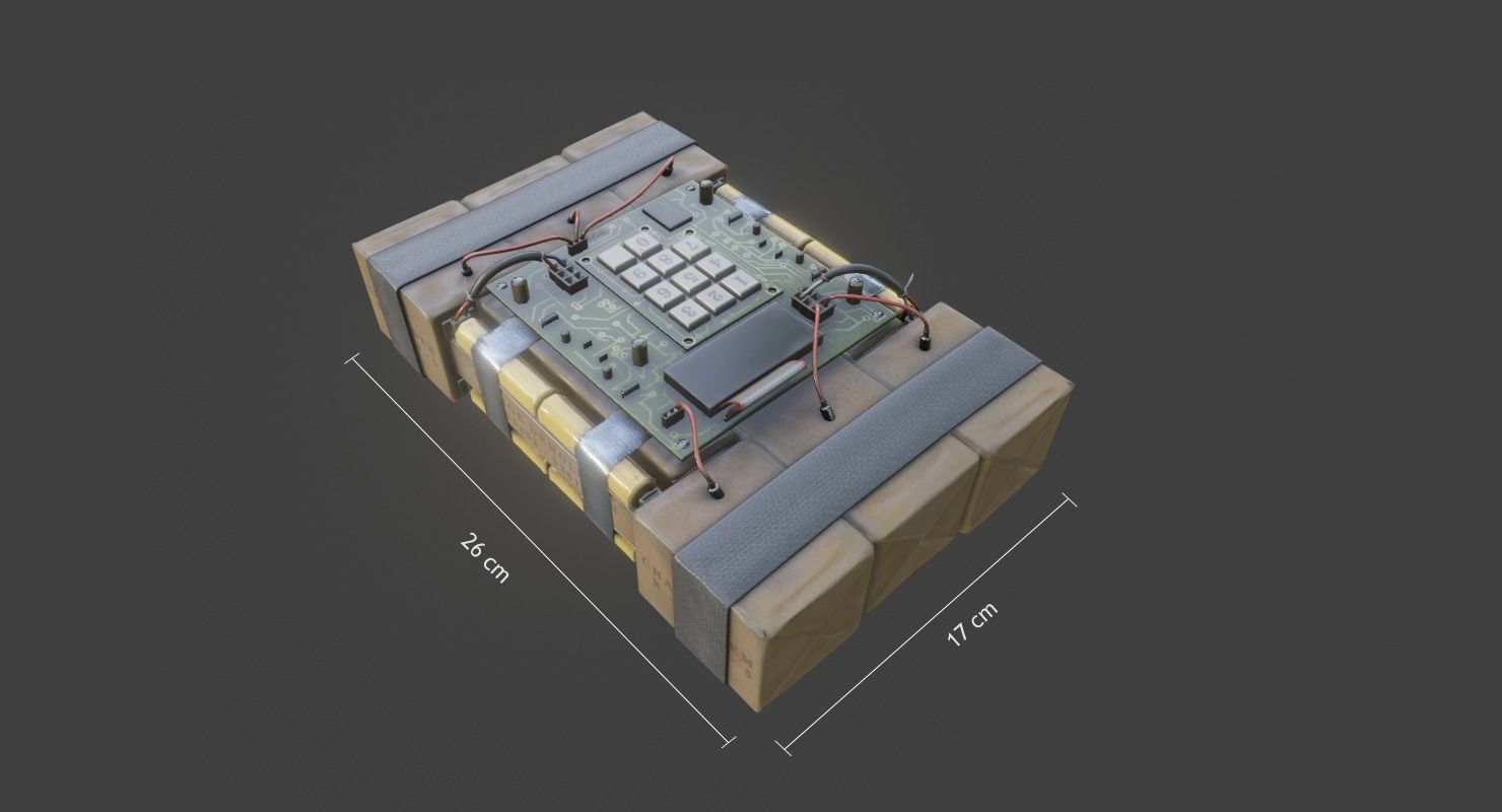 Improvised Detonation Charge C4 Low-poly 3D model_1