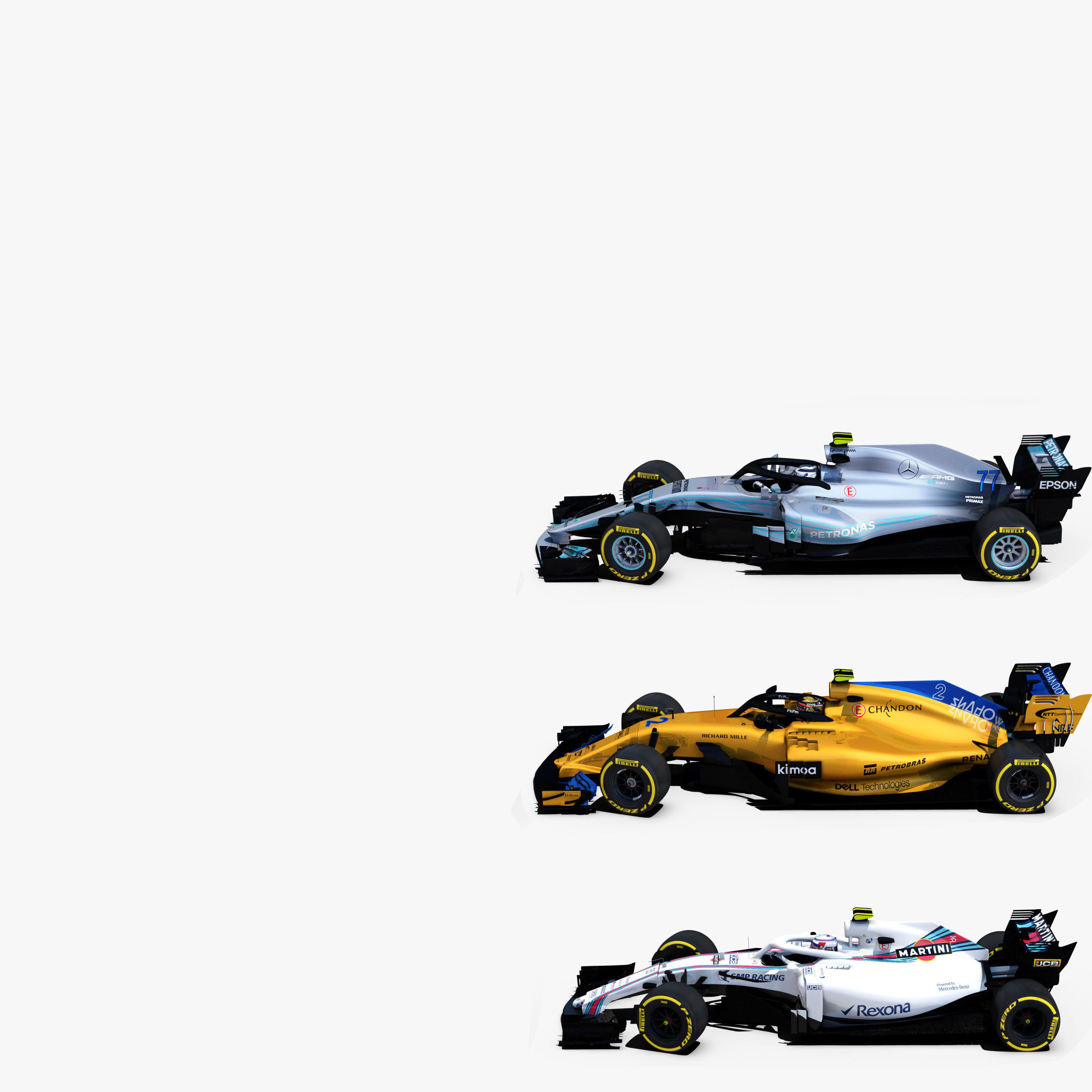 Formula 1 2018 Pack 4 Low-poly 3D model_1