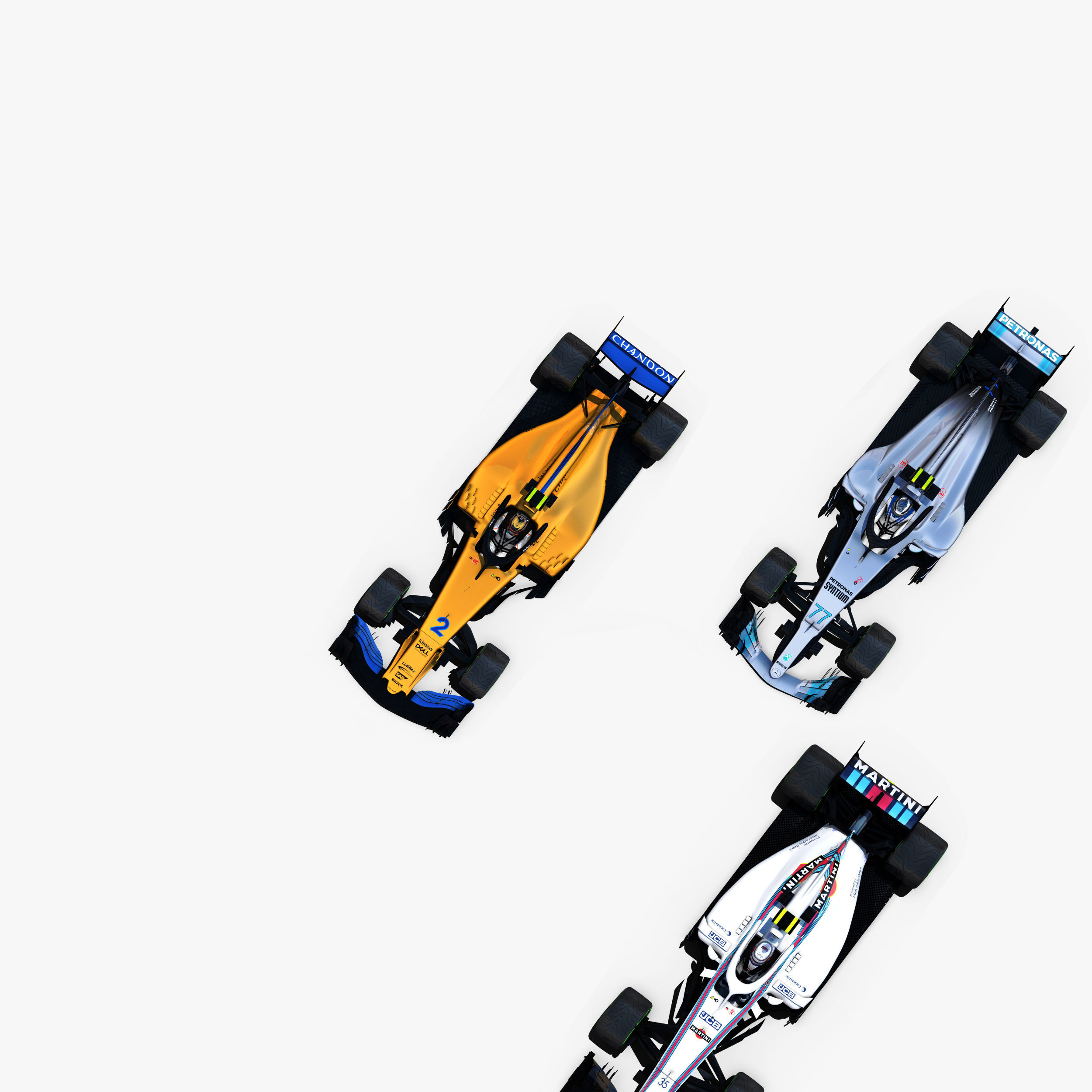 Formula 1 2018 Pack 4 Low-poly 3D model_3