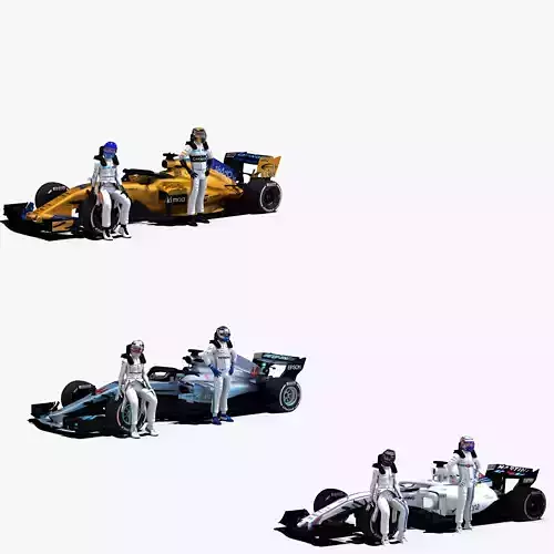 Formula 1 2018 Pack 4 Low-poly 3D model