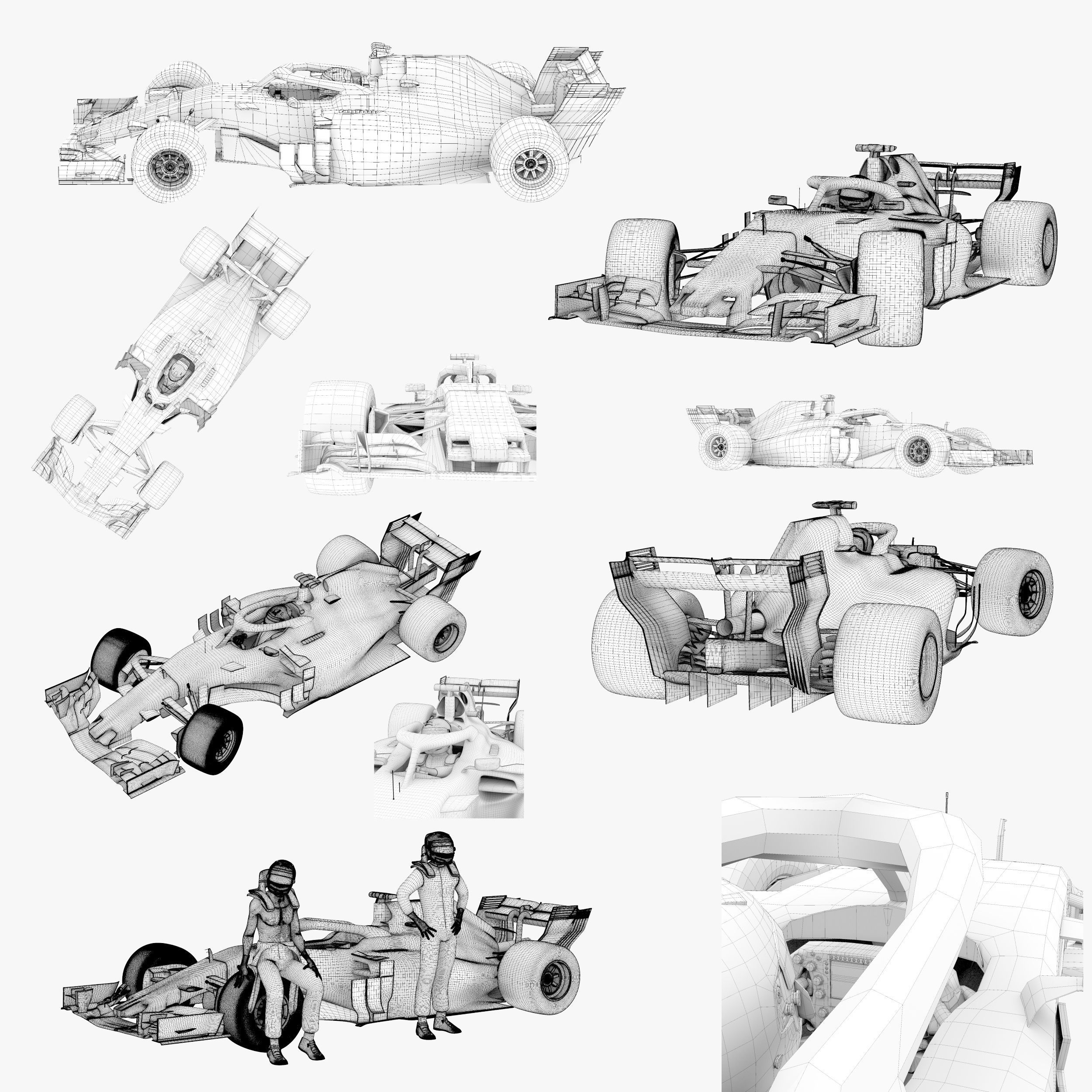Formula 1 2018 Pack 4 Low-poly 3D model_6