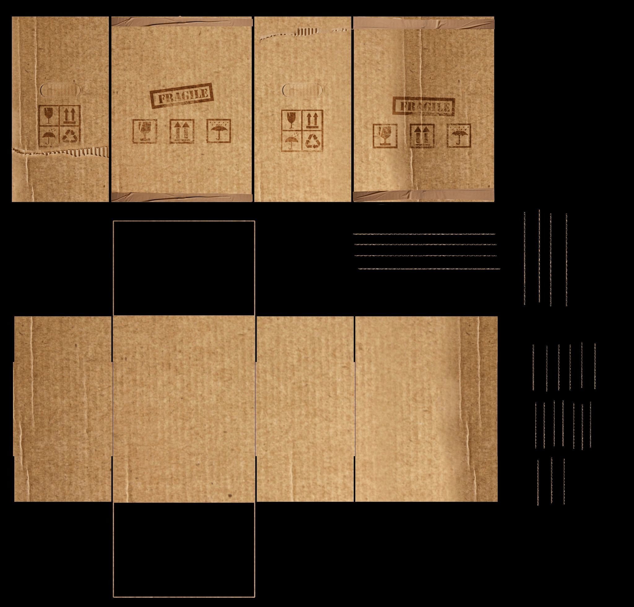 Game Ready Cardboard Boxes Low-poly 3D model_17