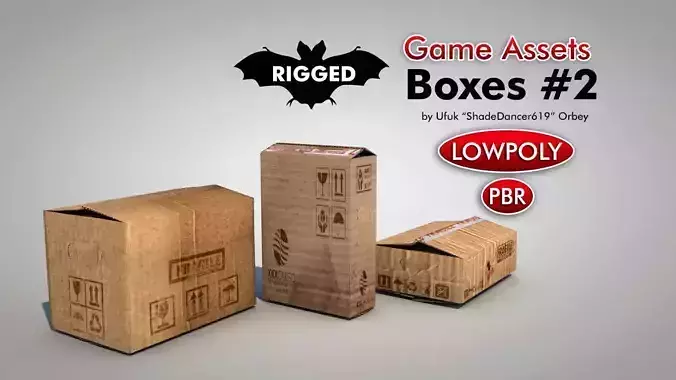 Game Ready Cardboard Boxes Low-poly 3D model Game Ready Cardboard Boxes Low-poly 3D model