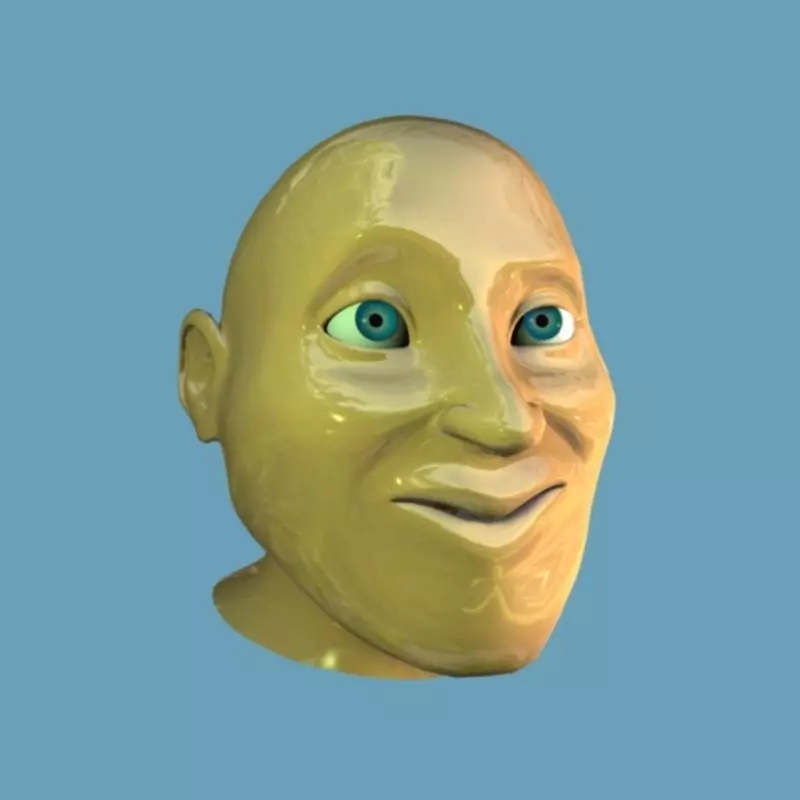 Dital face with eyes Free 3D model