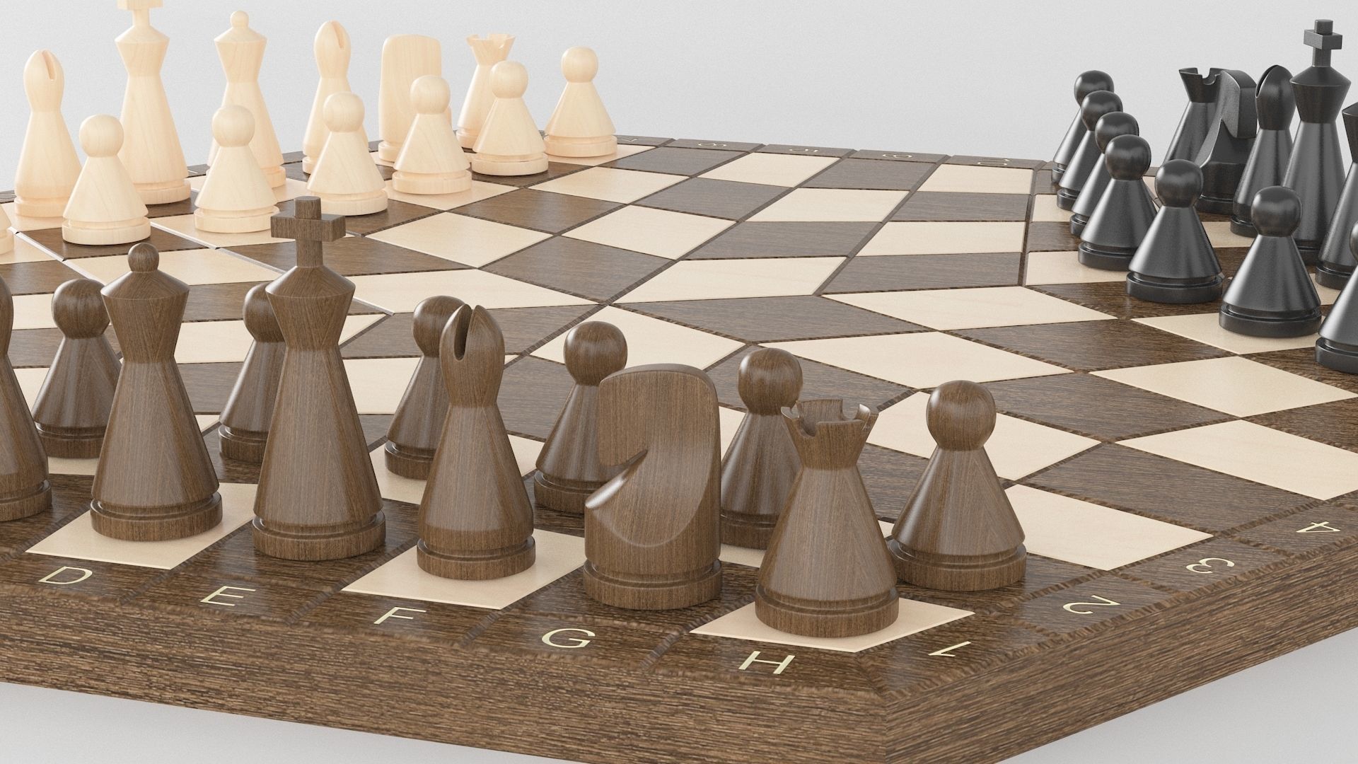 Chess Three Players 3D model_1