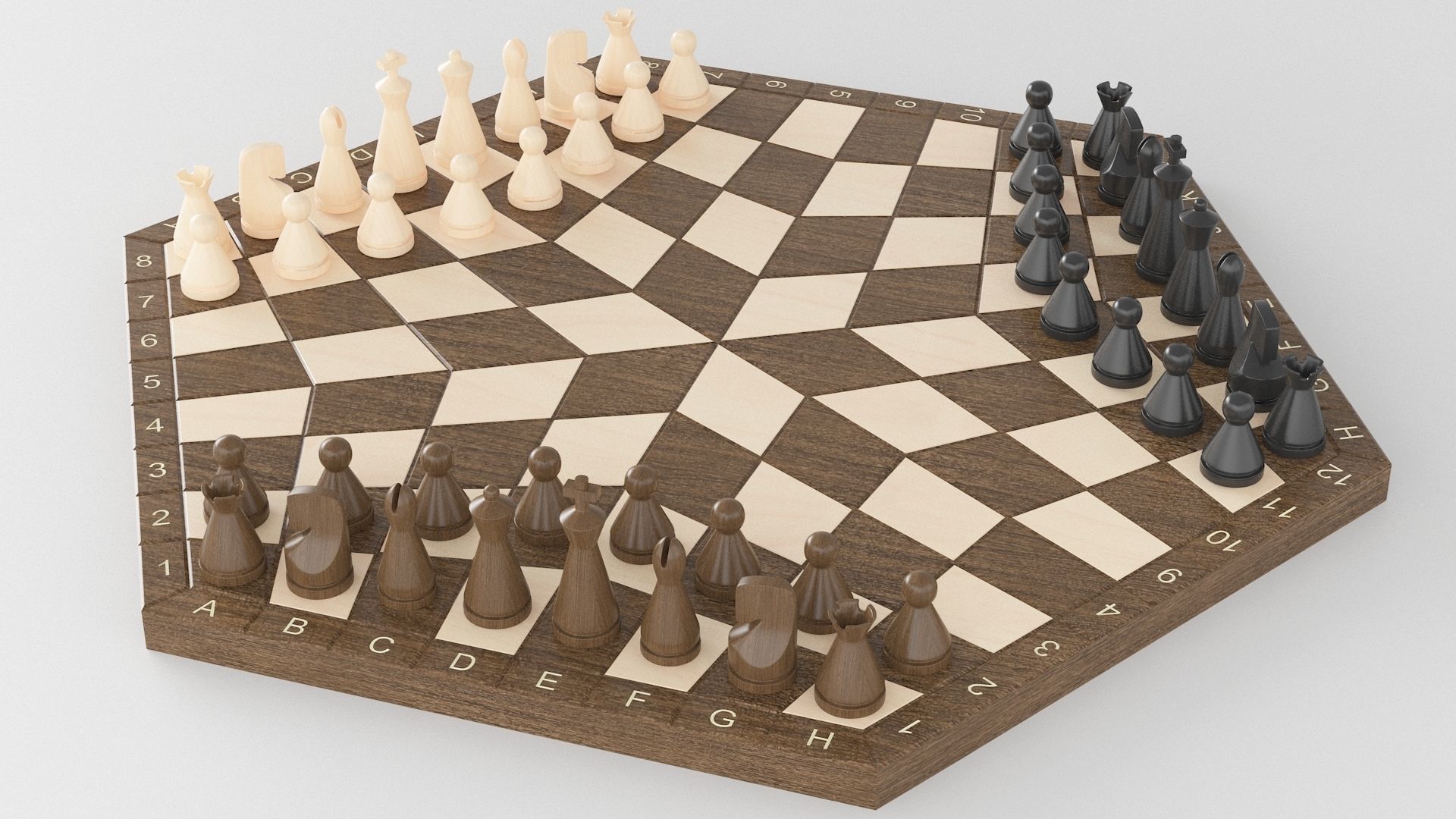 Chess Three Players 3D model_2