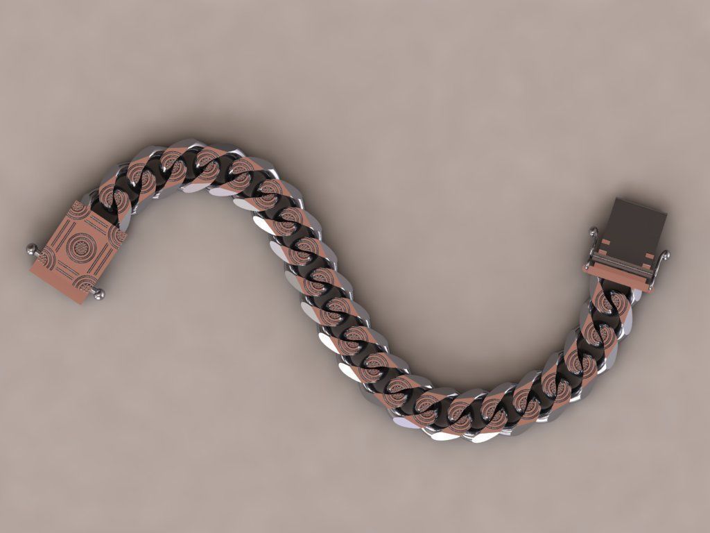 chain bracelets 12 3D print model_3
