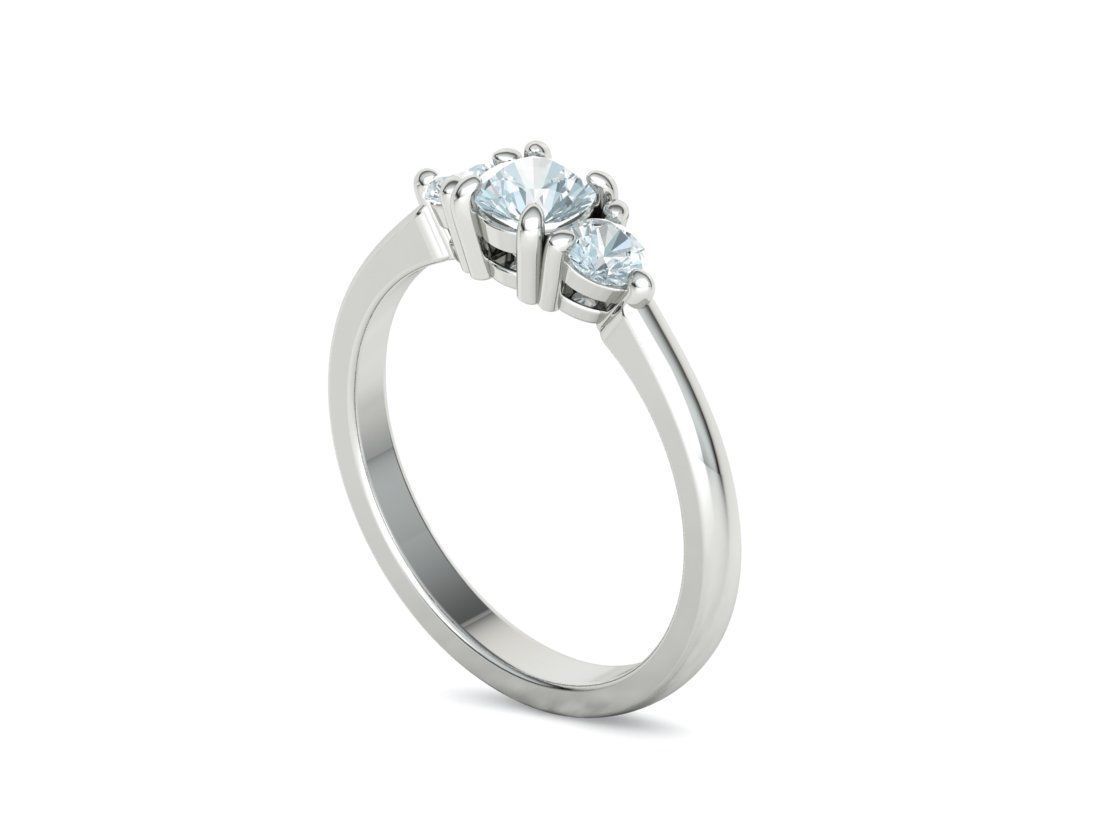 Three Stone Diamond ring printable 3dmodel N10344 3D print model 3D print model_34